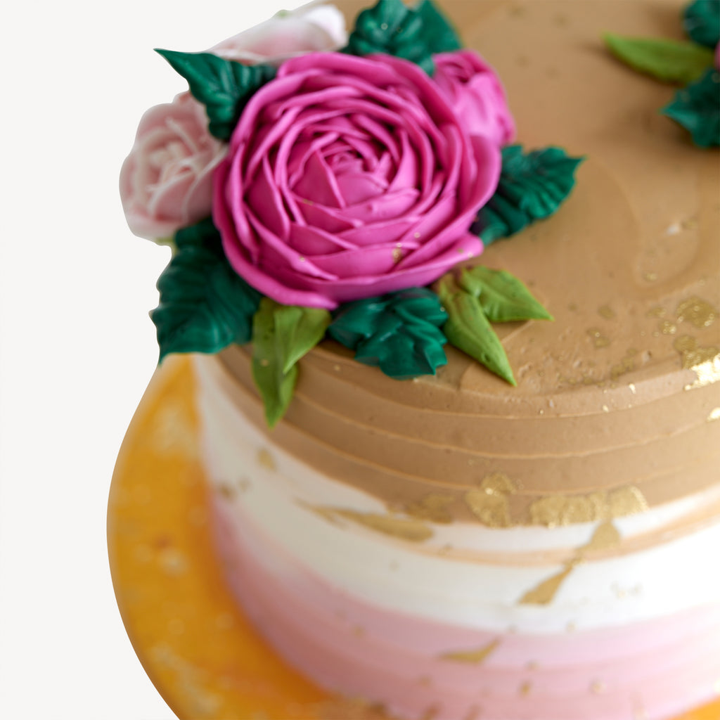 Online Cake Order - Green Gold Leaf Cake #2Texture – Michael Angelo's