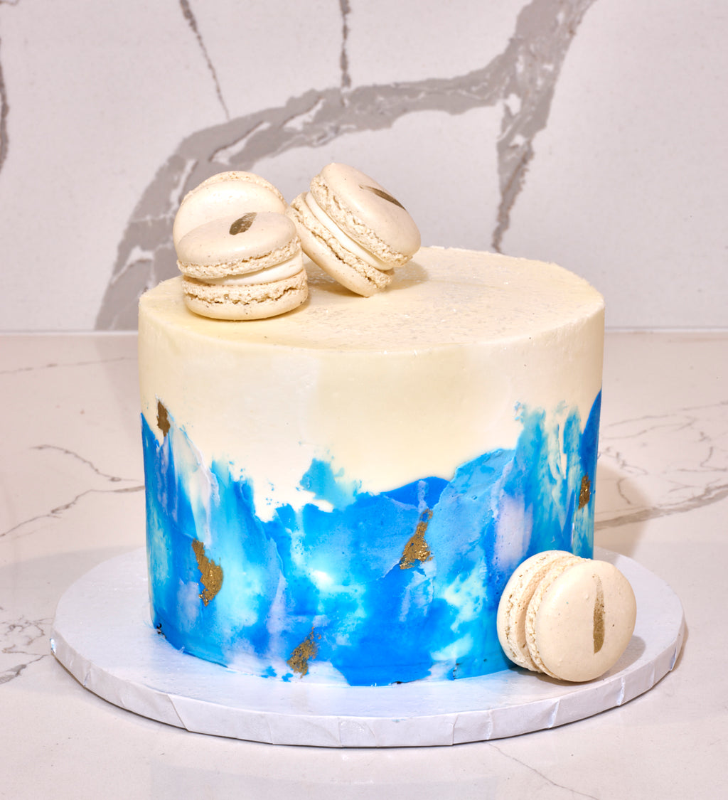 Online Cake Order - Blue Abstract #76Featured – Michael Angelo's