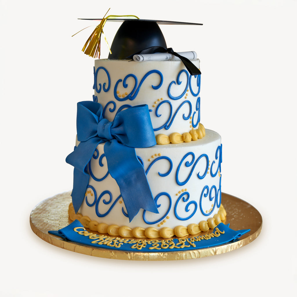 Two Letters/Numbers Graduation Themed Cake