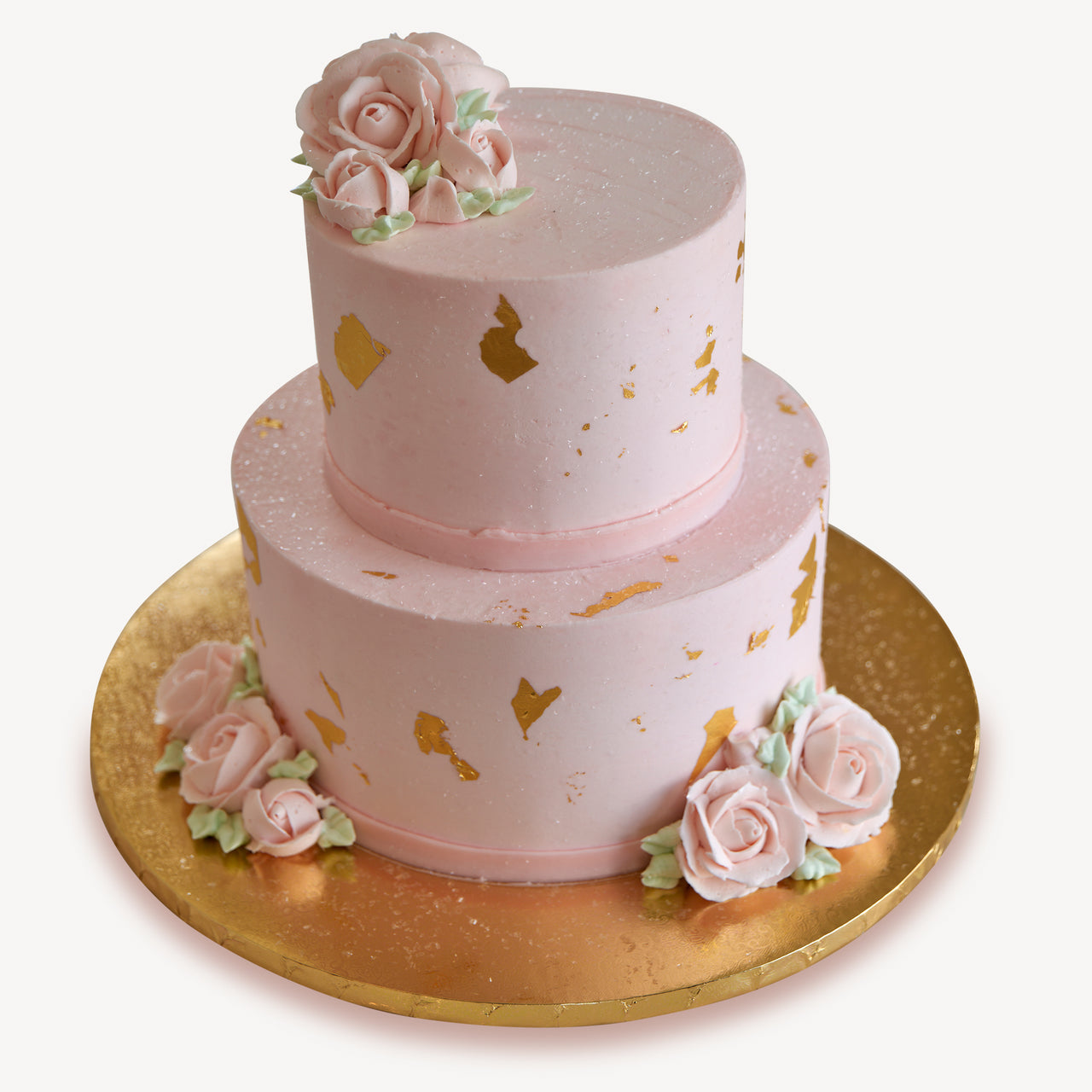 Online Cake Order - Pink and Gold Tier #14Texture – Michael Angelo's