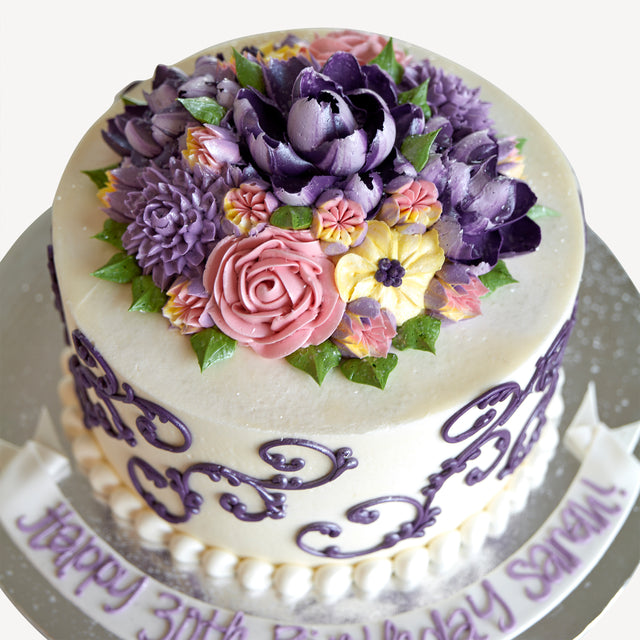 Online Cake Order - Purple Flower Cale #26SeasonalFlowers