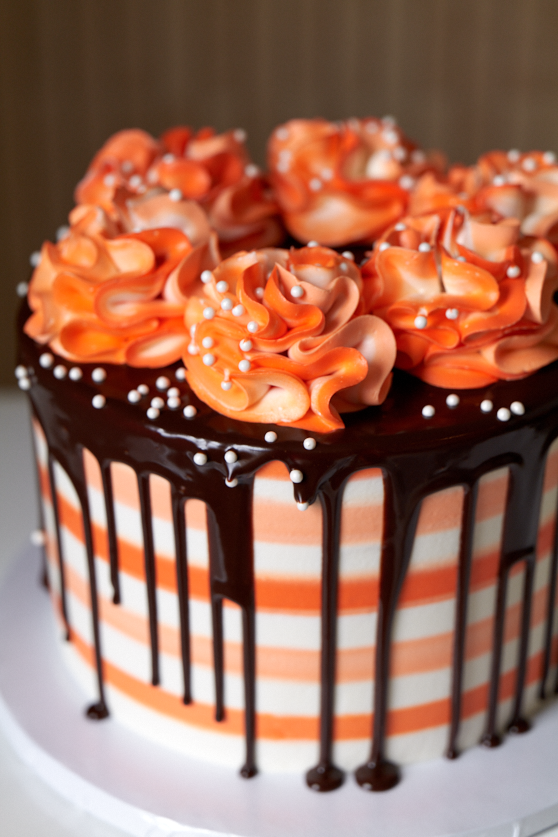 Online Cake Order - Stripes with Chocolate Drip #52Featured