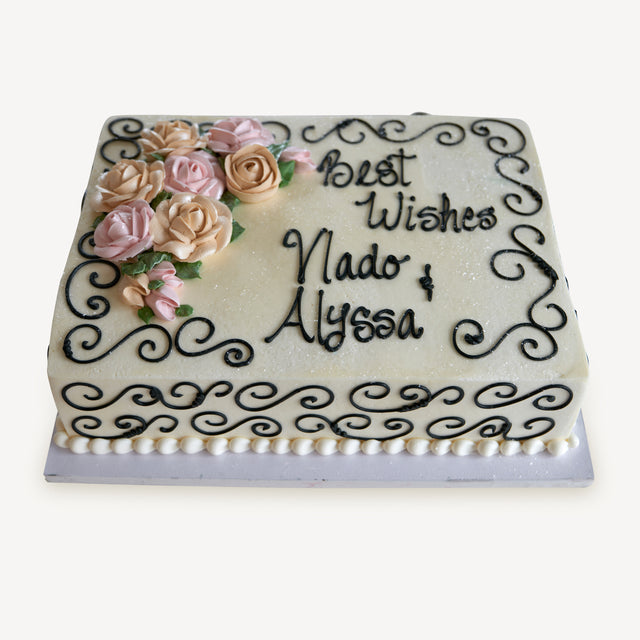 Floral sheet cake. | Birthday sheet cakes, Sheet cake designs, Sheet cake