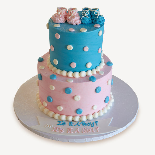 Online Cake Order - Pink and Blue Booties #303Baby